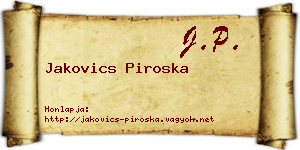Jakovics Piroska névjegykártya