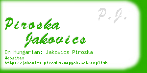 piroska jakovics business card